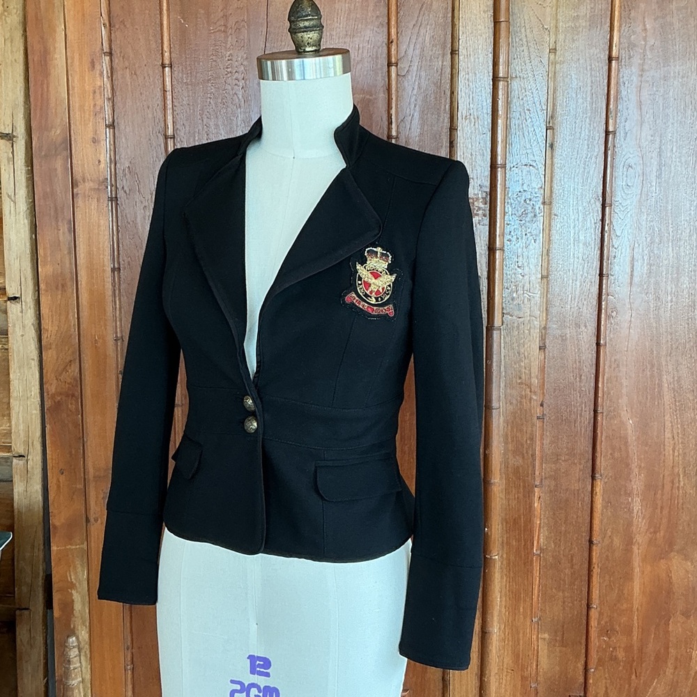 Bebè Vintage Black Embroidered Women's Jersey Blazer